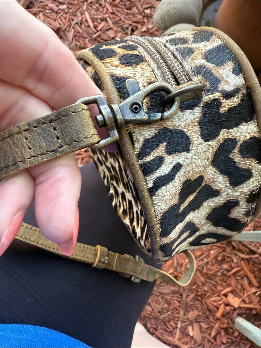 Myra Bag Paradigm Shift Swing Leopard Print Crossbody Bag - Faux Haircalf - Picture 9 of 11
